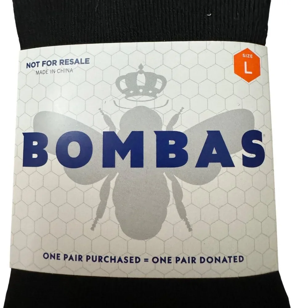 Bombas crew Socks size Large Mens/Womens black cushion stay‎ up Honeycomb new